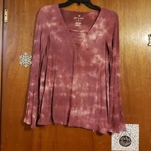 Purple tie-dye long sleeve